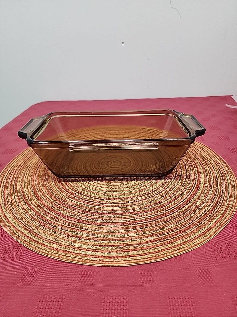 L'Ovenware Loaf Pan 1.5 Quart Amber Glass Made In The USA 1970's Artisanal Bread